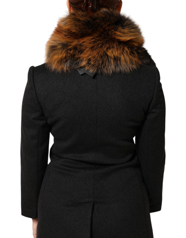 Brown Red Fox Fur Neck Cashmere Warmer Scarf