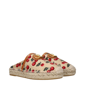 Beige Raffia Slippers