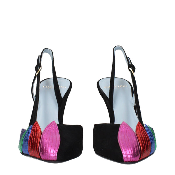 Black Leather High Heel Pumps