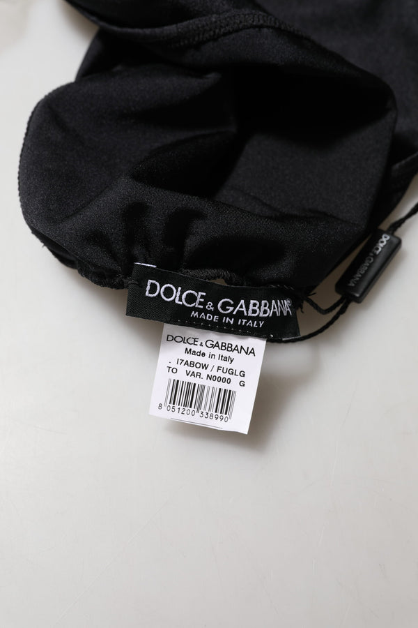 Black Nylon Blend Bandeau Strapless Tube Top