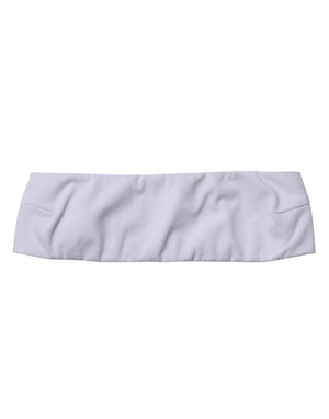 White Nylon Blend Bandeau Strapless Tube Top