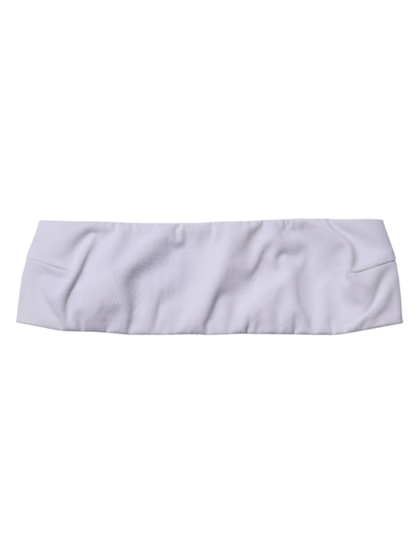 White Nylon Blend Bandeau Strapless Tube Top