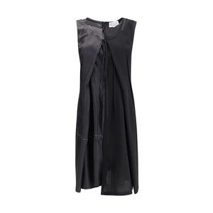 Black Acetate Casual Dress