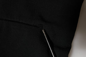 Black Viscose Turtle Neck Crop Pullover Top