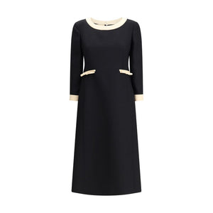 Black Fleece Wool Casual Dress