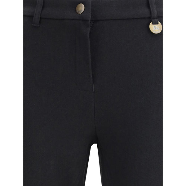 Black Cotton Casual Pants