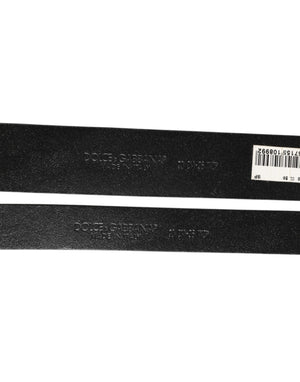 Black Double Strap Leather Silver Buckle Belt