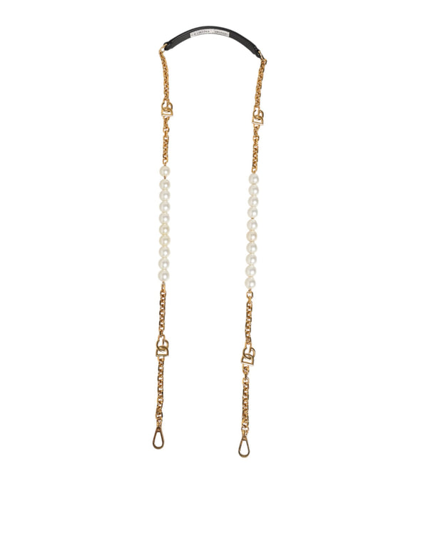 Black Leather Gold Chain Bag Accessory Shoulder Strap