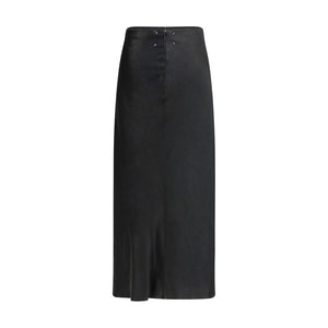 Black Acetate Midi Skirt