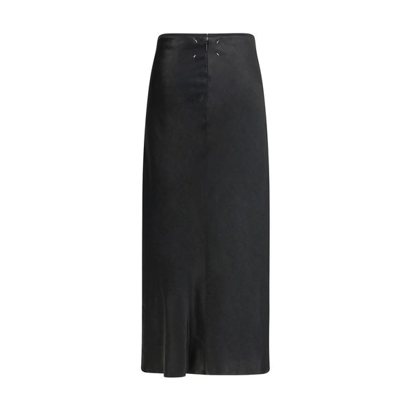 Black Acetate Midi Skirt