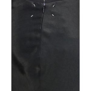 Black Acetate Midi Skirt
