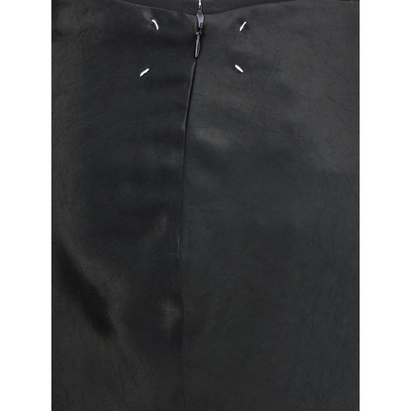 Black Acetate Midi Skirt