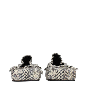 Beige Leather Ballet Flats