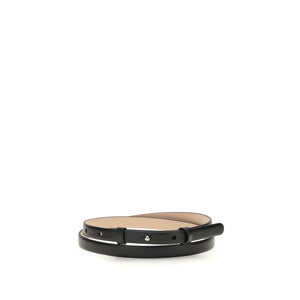 Black Leather Thin Belt