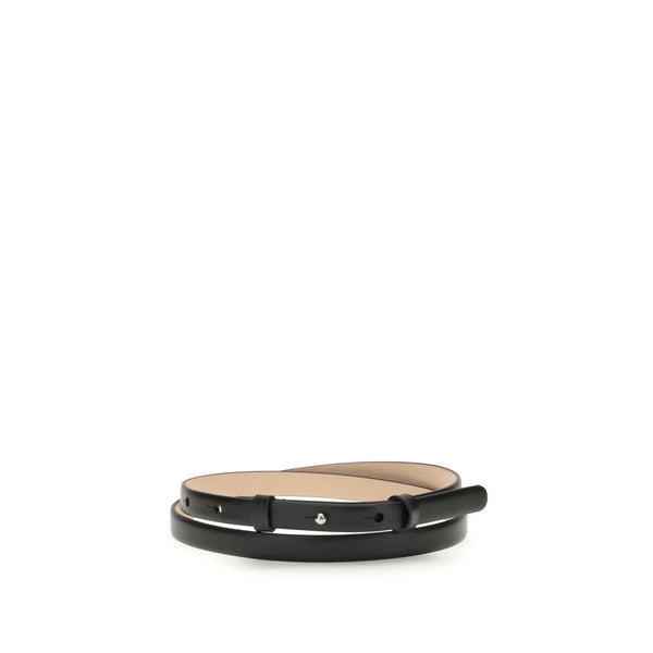 Black Leather Thin Belt
