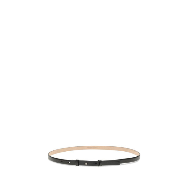 Black Leather Thin Belt