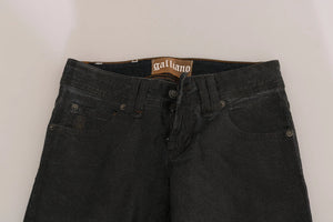 Black Washed Low Waist Regular Leg Denim Pants
