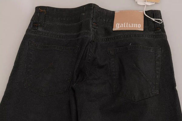 Black Washed Low Waist Regular Leg Denim Pants