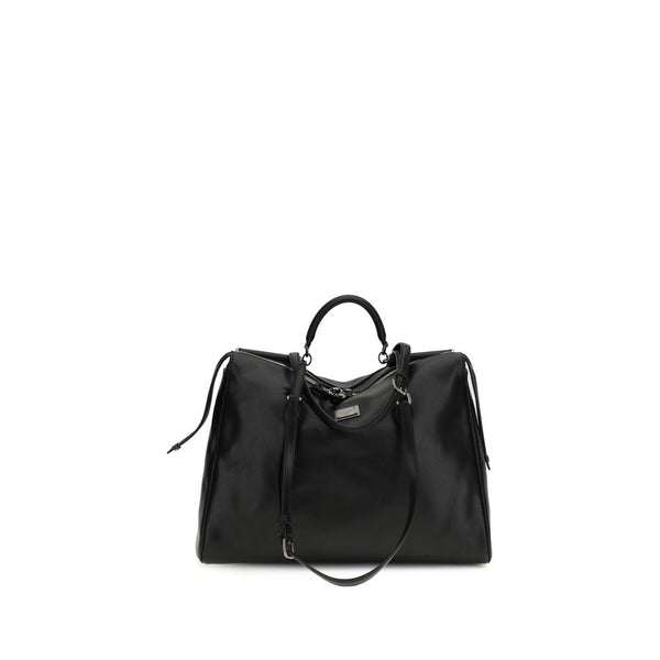 Black Calf Leather Bos Taurus Handbag