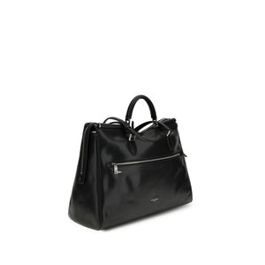Black Calf Leather Bos Taurus Handbag
