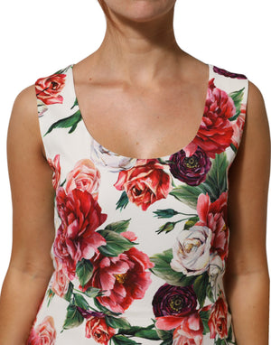 Multicolor Floral Print Viscose Sheath Dress