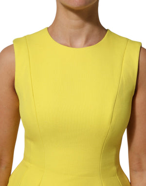 Yellow A-line Sheath Sleeveless Mini Dress
