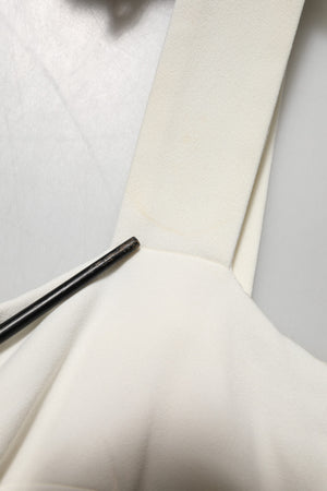 White Floral Lace Sleeveless Midi Dress