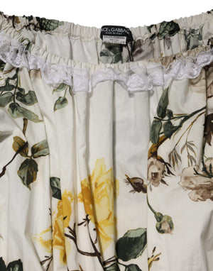 White Floral Lace Off Shoulder Mini Dress