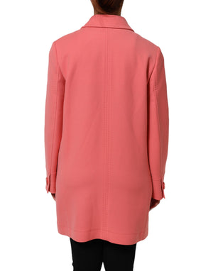 Pink Buttoned Down Trench Coat Jacket