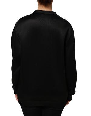 Black Necklace Crystal DG Logo Sweatshirt Sweater