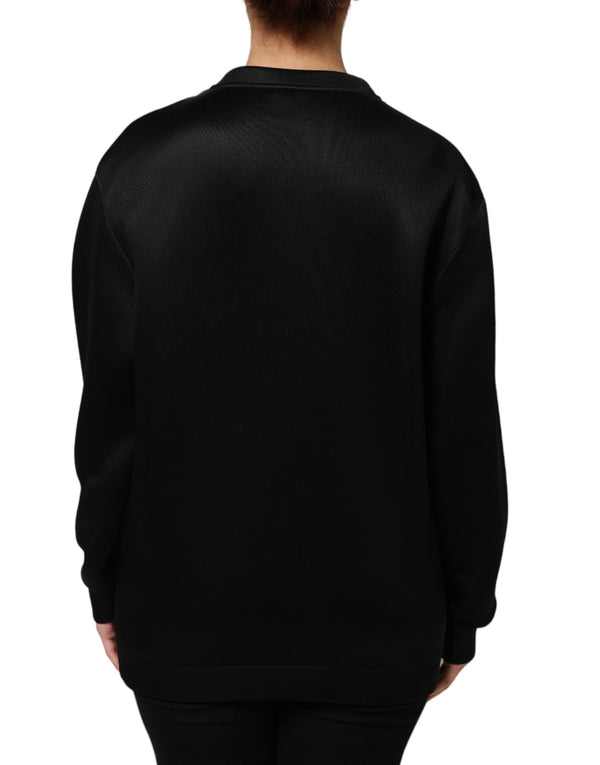 Black Necklace Crystal DG Logo Sweatshirt Sweater
