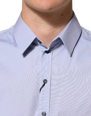 Blue SICILIA Cotton Men Dress Formal Shirt