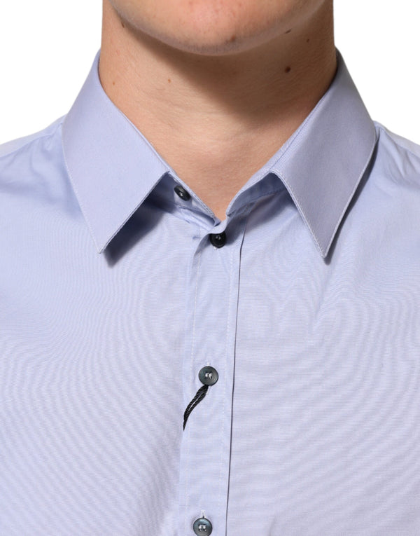 Blue SICILIA Cotton Men Dress Formal Shirt