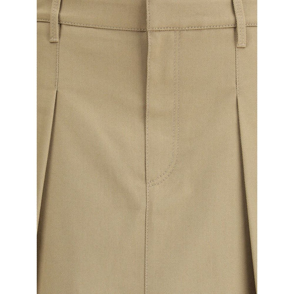 Beige Cotton Mini Skirt
