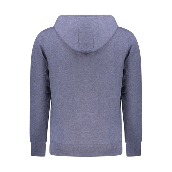 Blue Recycled Cotton Men's Hooded Sweatshirt