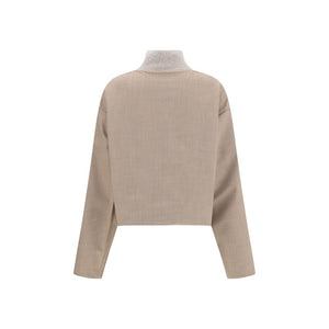 Beige Fleece Wool Coat