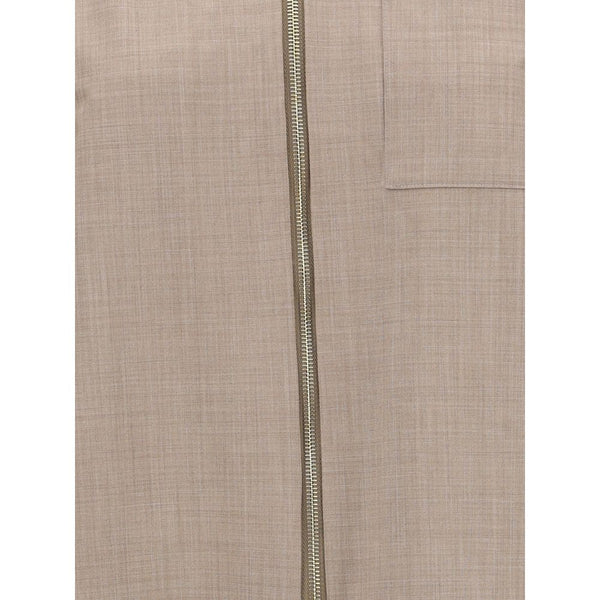 Beige Fleece Wool Coat