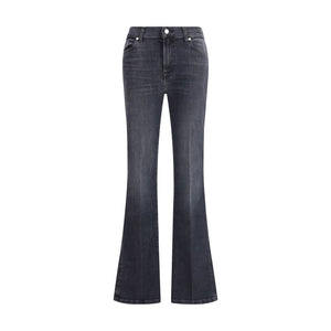 Black Cotton Bootcut Jeans