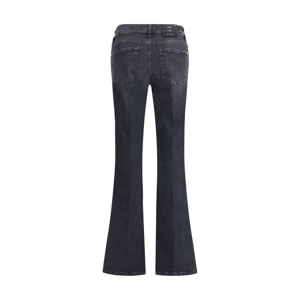 Black Cotton Bootcut Jeans