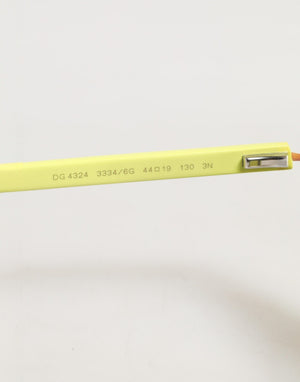 DG4324 Yellow Framed Mirrored Lenses Eyewear Sunglasses