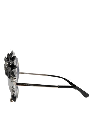 Transparent DG4292 Round Crystal Flowers Sunglasses