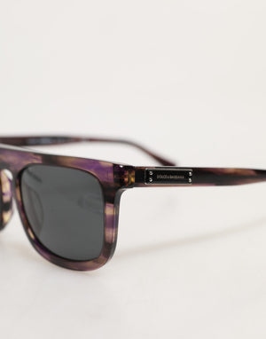 DG4390F Havana Full Rim Acetate Round Lenses Sunglasses