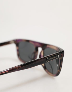 DG4390F Havana Full Rim Acetate Round Lenses Sunglasses