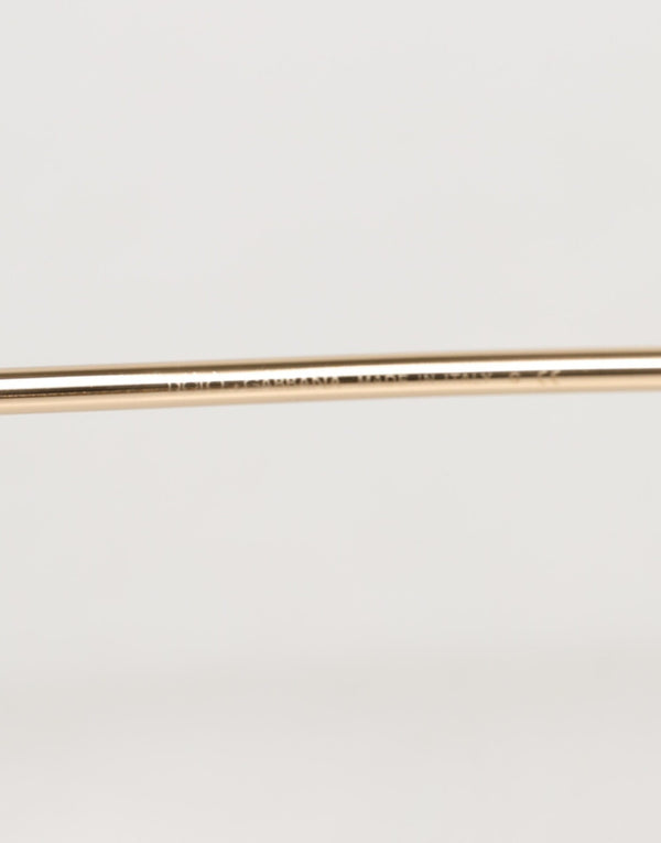 Pink Gold Metal Round Shades Eyewear Sunglasses