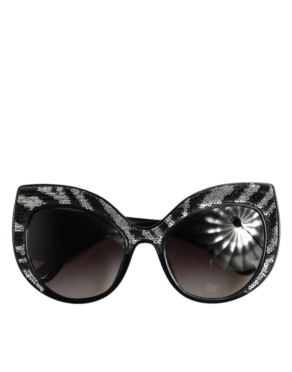 Black Silver Sequin Butterfly Polarized Sunglasses