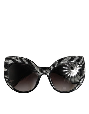 Black Silver Sequin Butterfly Polarized Sunglasses
