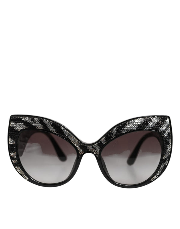 Black Silver Sequin Butterfly Polarized Sunglasses