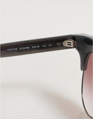 Black Pink Mirrored Cat Eye Sequined Sunglasses