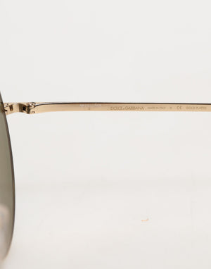 Gold Metal Round Shades Eyewear Sunglasses
