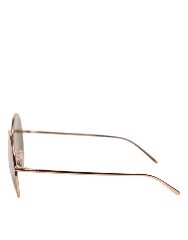 DG2215K Gold Metal Round Shades Eyewear Sunglasses